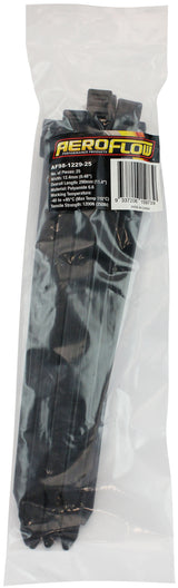 Cable Ties 12.4mm x 290mm 25 Pack Black Zip Tie PA66 AF98-1229-25 - Aeroflow