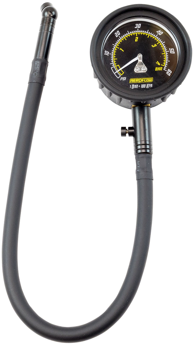 Tyre Pressure Gauge 0-60 PSI Tire 4.1 Bar Black Analogue AF98-2160 - Aeroflow