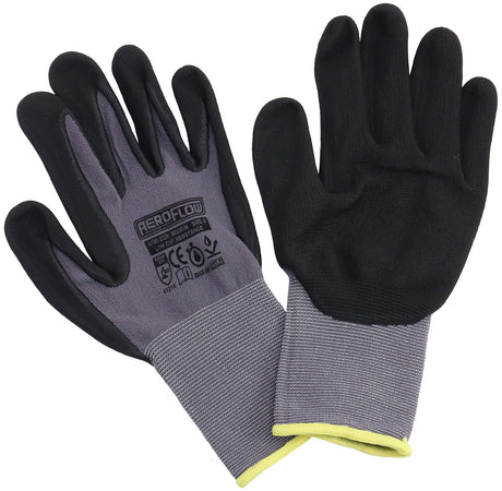 Mechanic Gloves Medium Nitrilefoam 1 Pair Black Work Shop AF98-2220 - Aeroflow