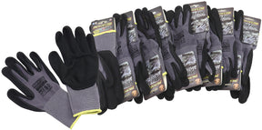 Mechanic Gloves Large Nitrile Foam 12 Pairs Black Work Shop AF98-2221-12 - Aeroflow
