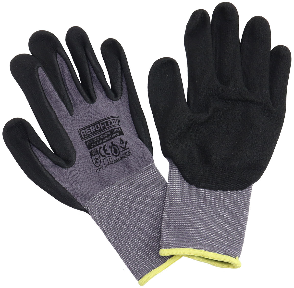 Mechanic Gloves Large Nitrile Foam 1 Pair Black Work Shop AF98-2221 - Aeroflow