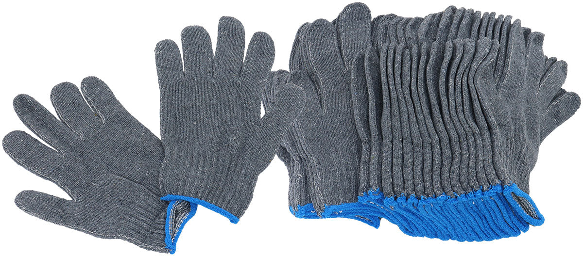 Multi Purpose Knitted Gloves 12 Pairs Work Shop Mechanic AF98-2222-12 - Aeroflow