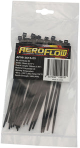 High Temp Cable Ties 3.6 x 150mm25 Pack Black Zip Tie PA46 AF98-3615-25 - Aeroflow