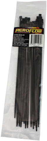 Cable Ties 4.8mm x 300mm 25 Pack Black Zip Tie PA66 AF98-4830-25 - Aeroflow