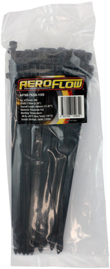 Cable Ties 7.6mm x 300mm 100 Pack Black Zip Tie PA66 AF98-7630-100 - Aeroflow