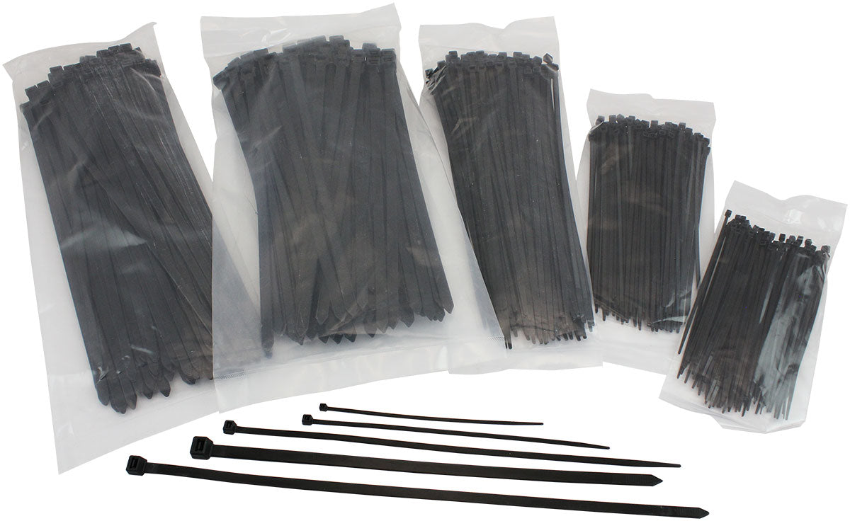 Cable Ties Bulk Multi Pack PA66 Black Various Sizes 500 AF98-9899-500 - Aeroflow