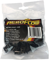 Cable Tie Screw Mounts 17mm x 12.9mm M3 Hole PA66 100 Pack AF98-9987-100 - Aeroflow
