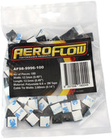 Cable Tie Mounts 12.5 x 12.5mm Nylon 3M Pad Mount Black AF98-9996-100 - Aeroflow