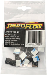 Cable Tie Mounts 12.5 x 12.5mm Nylon 3M Pad Mount Black AF98-9996-25 - Aeroflow