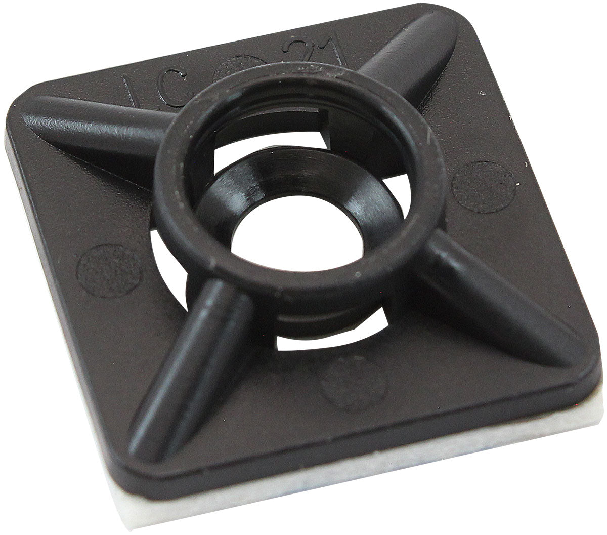 Cable Tie Mounts 19mm x 19mm Nylon 3M Pad Mount Black AF98-9997-100 - Aeroflow