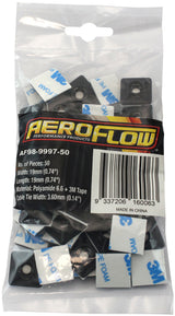 Cable Tie Mounts 19mm x 19mm Nylon 3M Pad Mount Black AF98-9997-50 - Aeroflow