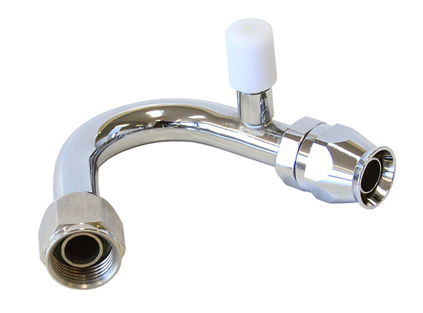 -8 A/C W/Charge Port 135 Deg Stainless AFFCE-08135B - Aeroflow