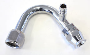 -10 A/C W/Charge Port 135 Deg Stainless AFFCE-10135B - Aeroflow