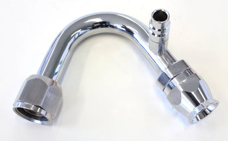 -10 A/C W/Charge Port 135 Deg Stainless AFFCE-10135B - Aeroflow
