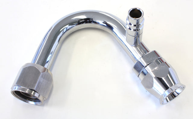 -10 A/C W/Charge Port 135 Deg Stainless AFFCE-10135B - Aeroflow
