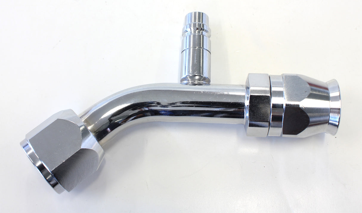 -10 A/C W/Charge Port 45 Deg Stainless AFFCE-1045B - Aeroflow
