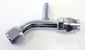 -10 A/C W/Charge Port 45 Deg Stainless AFFCE-1045B - Aeroflow