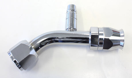 -10 A/C W/Charge Port 45 Deg Stainless AFFCE-1045B - Aeroflow