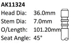 BMW 318I 518I Exhaust Valve AK11324 - Austral | Universal Auto Spares
