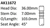 BMW 318 M43 Exhaust Valve AK11672 - Austral | Universal Auto Spares