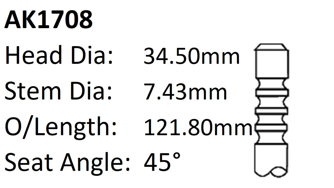 Chrysler 225 Exhaust Valve AK1708 - Austral | Universal Auto Spares