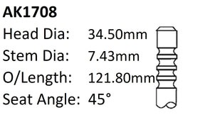 Chrysler 225 Exhaust Valve AK1708 - Austral | Universal Auto Spares