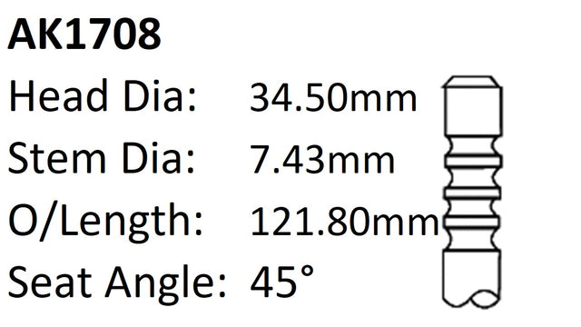 Chrysler 225 Exhaust Valve AK1708 - Austral | Universal Auto Spares