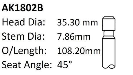 Ford 170-200 Exhaust Valve AK1802B - Austral | Universal Auto Spares