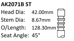 Ford 351C 1.654M/G Exhaust Valve AK2071B ST - Austral | Universal Auto Spares