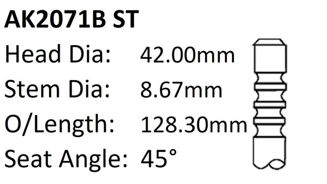 Ford 351C 1.654M/G Exhaust Valve AK2071B ST - Austral | Universal Auto Spares