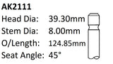 Holden 5.7L GEN3 Exhaust Valve AK2111 - Austral | Universal Auto Spares