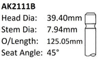 Holden 5.7L GEN3 Exhaust Valve AK2111B - Austral | Universal Auto Spares