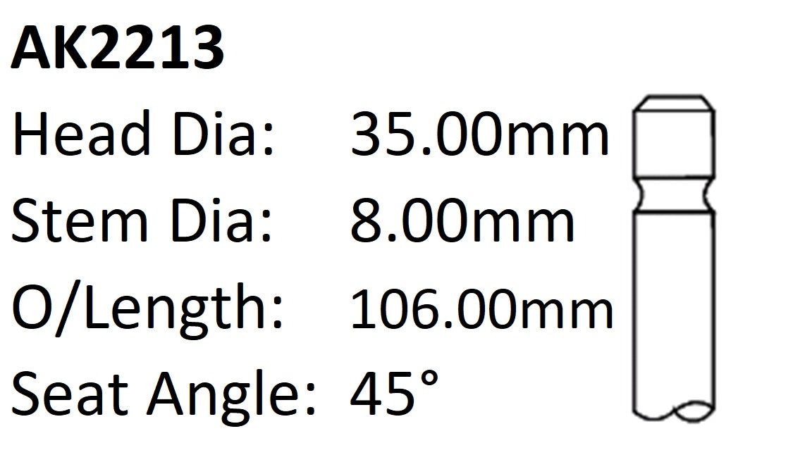 Holden 18JC 18LE Exhaust Valve AK2213 - Austral | Universal Auto Spares