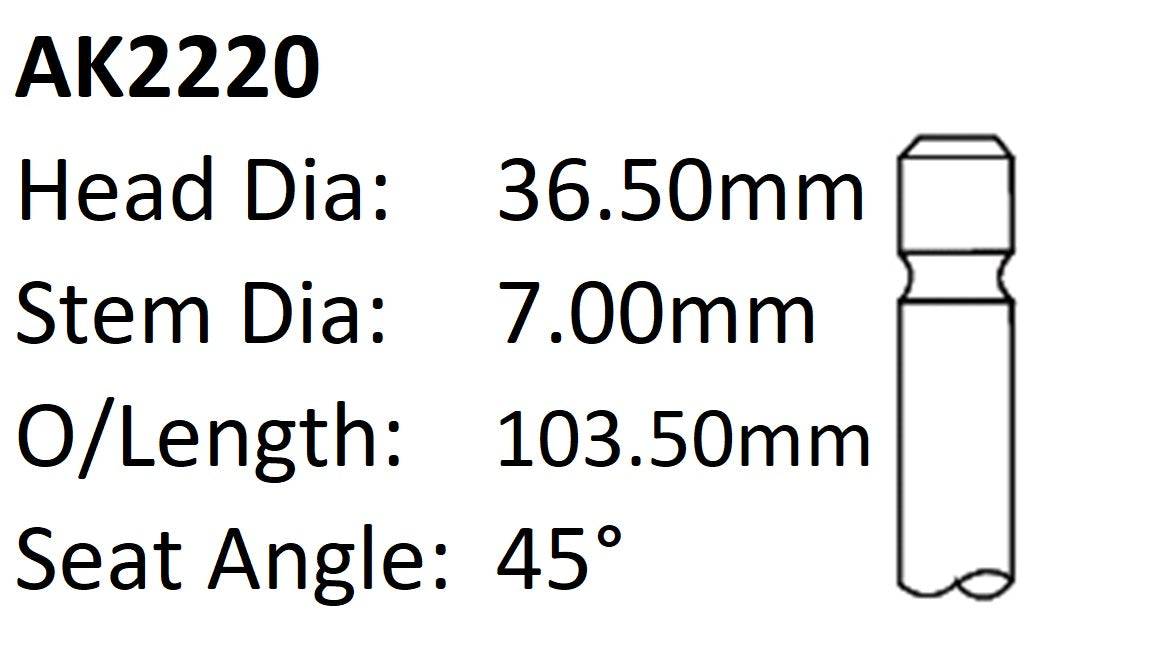 Holden 18LE 20JD Exhaust Valve AK2220 - Austral | Universal Auto Spares
