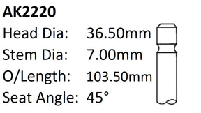 Holden 18LE 20JD Exhaust Valve AK2220 - Austral | Universal Auto Spares