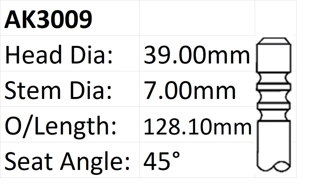 Ford AU EL Exhaust Valve 39mm AK3009 - Austral | Universal Auto Spares