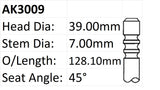 Ford AU EL Exhaust Valve 39mm AK3009 - Austral | Universal Auto Spares