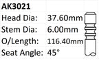 Ford 5.4L V8 SOHC Exhaust Valve AK3021 - Austral | Universal Auto Spares