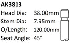 Holden VS VT V6 Exhaust Valve AK3813 - Austral | Universal Auto Spares