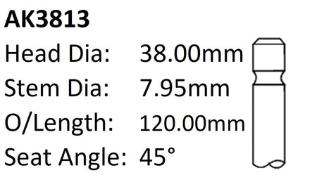 Holden VS VT V6 Exhaust Valve AK3813 - Austral | Universal Auto Spares