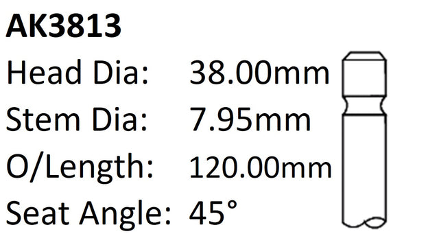 Holden VS VT V6 Exhaust Valve AK3813 - Austral | Universal Auto Spares