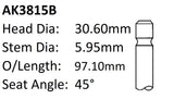 Holden 3.6L Exhaust Valve AK3815B - Austral | Universal Auto Spares