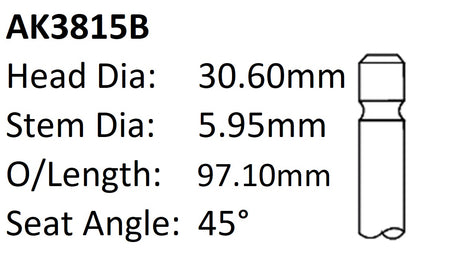 Holden 3.6L Exhaust Valve AK3815B - Austral | Universal Auto Spares