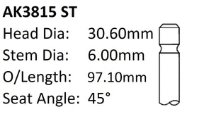 Holden 3.6L Exhaust Valve AK3815 ST - Austral | Universal Auto Spares