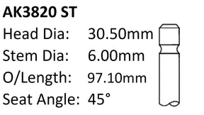 Holden 3.6L Alloytec LPG Exhaust Valve AK3820 ST - Austral | Universal Auto Spares
