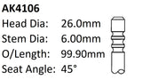BMW M47 M57 Exhaust Valve AK4106 - Austral | Universal Auto Spares