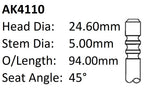 BMW N47D20 Exhaust Valve AK4110 - Austral | Universal Auto Spares