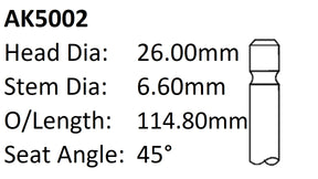 Dai Hce Hde Exhaust Valve AK5002 - Austral | Universal Auto Spares