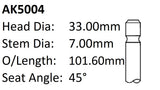 Dai CB Exhaust Valve AK5004 - Austral | Universal Auto Spares