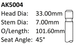 Dai CB Exhaust Valve AK5004 - Austral | Universal Auto Spares